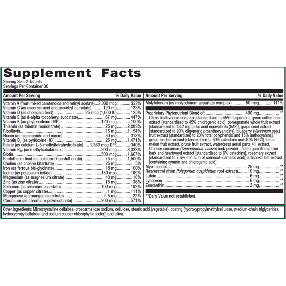 PhytoMulti® with Iron, 60 Tablets , Emersons Form_Tablets tabs