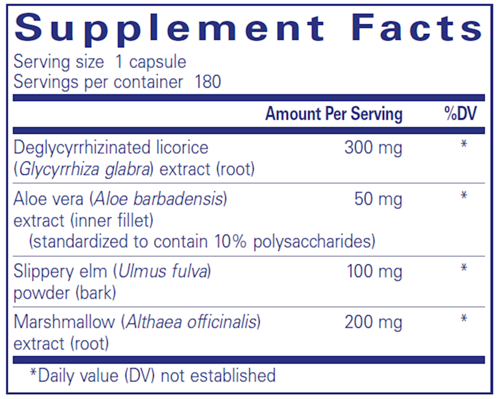 DGL Plus, 180 Capsules , Brand_Pure Encapsulations Form_Capsules Requires Consultation Size_180 Capsules