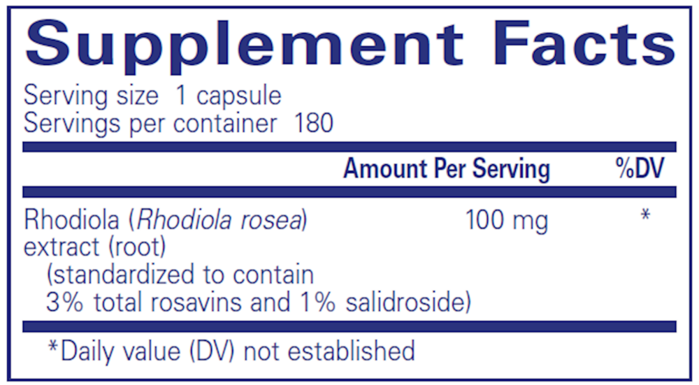 Rhodiola Rosea, 180 Capsules , Brand_Pure Encapsulations caps Emersons Form_Capsules Requires Consultation Size_180 Capsules