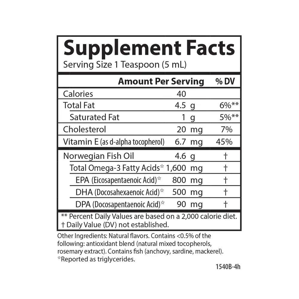 Norwegian The Very Finest Fish Oil, 1600 mg Omega-3s, Orange Flavor, 6.7 Fl Oz (200 mL) Liquid