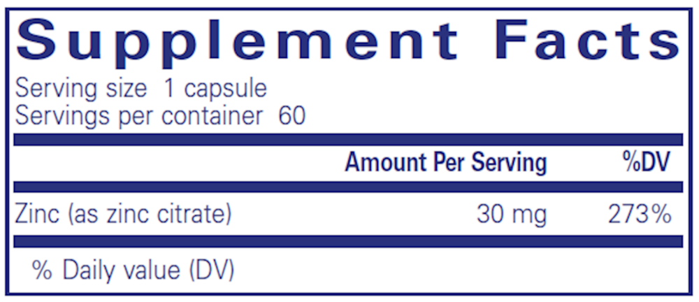 Zinc (Citrate), 60 Capsules , Brand_Pure Encapsulations Form_Capsules Requires Consultation Size_60 Capsules