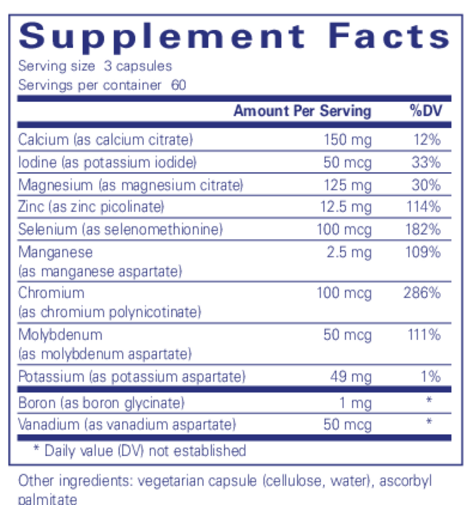 Mineral 650 (without copper and iron), 180 Capsules , Brand_Pure Encapsulations caps Emersons