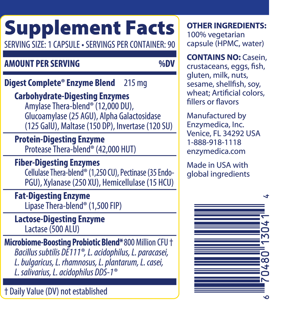 Digest Complete + Probiotics, 90 Capsules