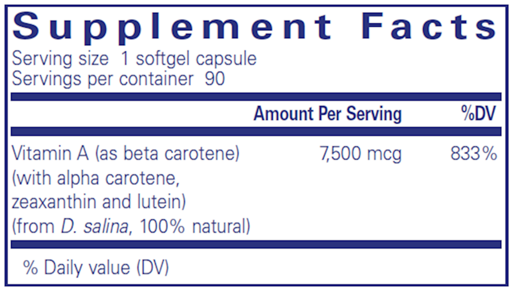 Beta Carotene, 90 Softgel Capsules