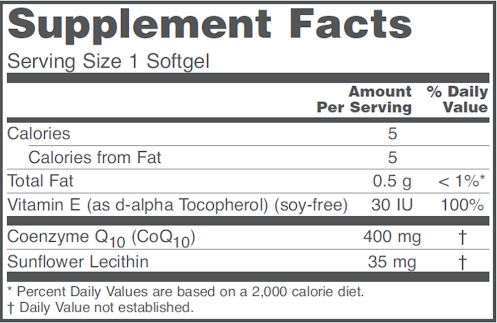 CoQ10 400mg, 60 Softgel Capsules , Brand_Protocol for Life Balance Form_Softgels Requires Consultation Size_60 Softgel Capsules softgels