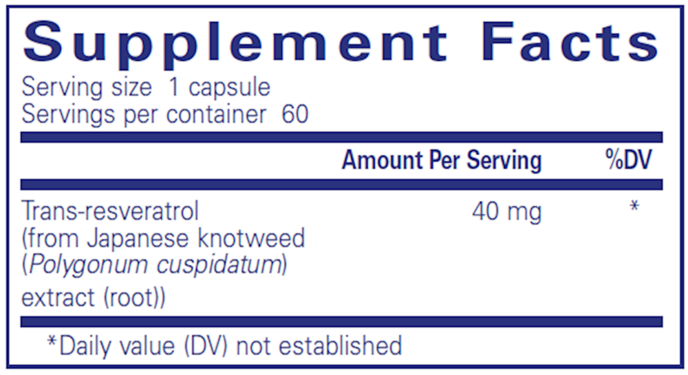 Resveratrol, 60 Capsules , Brand_Pure Encapsulations Form_Capsules Requires Consultation Size_60 Capsules