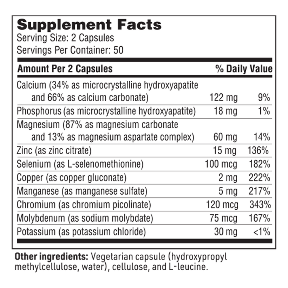 Multi-Mineral Complex w/o iron, 100 Capsules