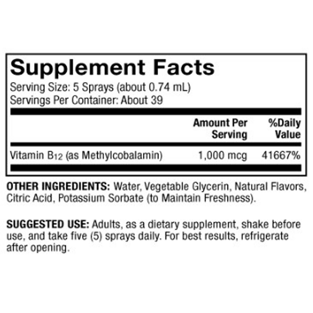 Vitamin B-12 Energy Booster Spray, 29 mL Liquid