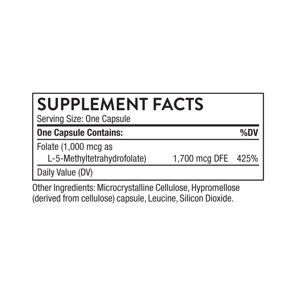 5-MTHF 1 mg, 90 Capsules , Brand_Thorne Research Form_Capsules Size_90 Capsules