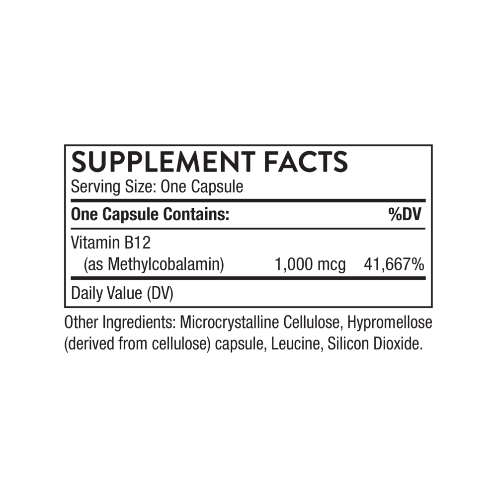 Vitamin B12, 90 Capsules , Brand_Thorne Research Form_Capsules Size_90 Capsules