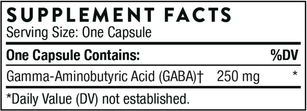 PharmaGABA-250, 60 Capsules , Brand_Thorne Research Form_Capsules Size_60 Capsules