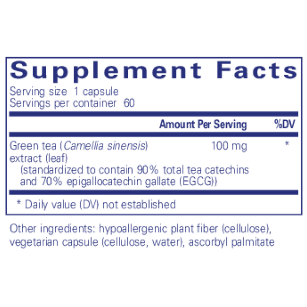 Green Tea extract (decaf), 60 Capsules , Brand_Pure Encapsulations caps Emersons