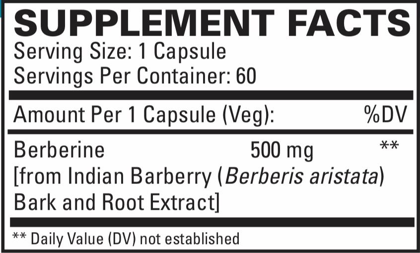 Berberine Metabolic Support, 500 mg, 60 Vegetarian Capsules