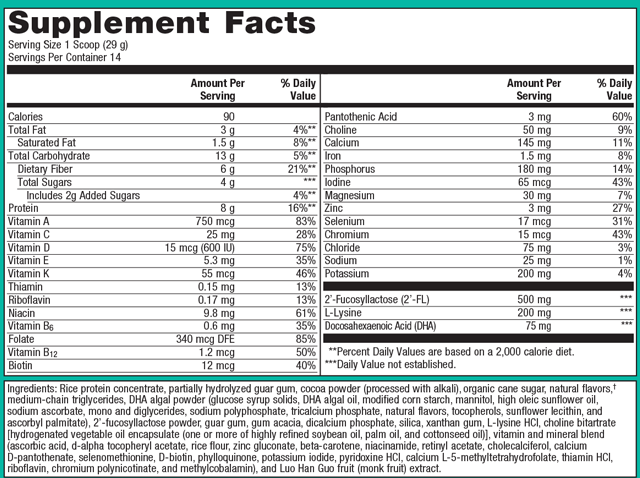 MetaKids™ Nutrition Powder, Chocolate Flavor, 14.32 (406 g) Powder , Emersons Form_Powder powder