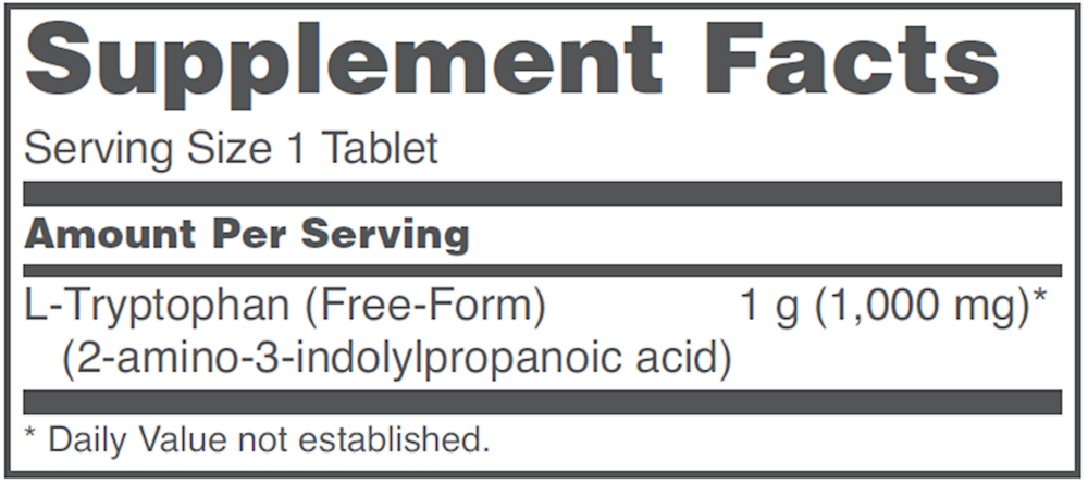 L-Tryptophan 1000mg, 60 Tablets , Brand_Protocol for Life Balance Form_Tablets Requires Consultation Size_60 Tablets tablets