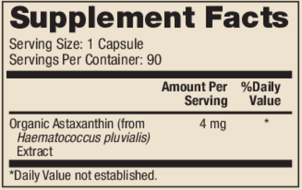 Astaxanthin 4mg, 90 Capsules