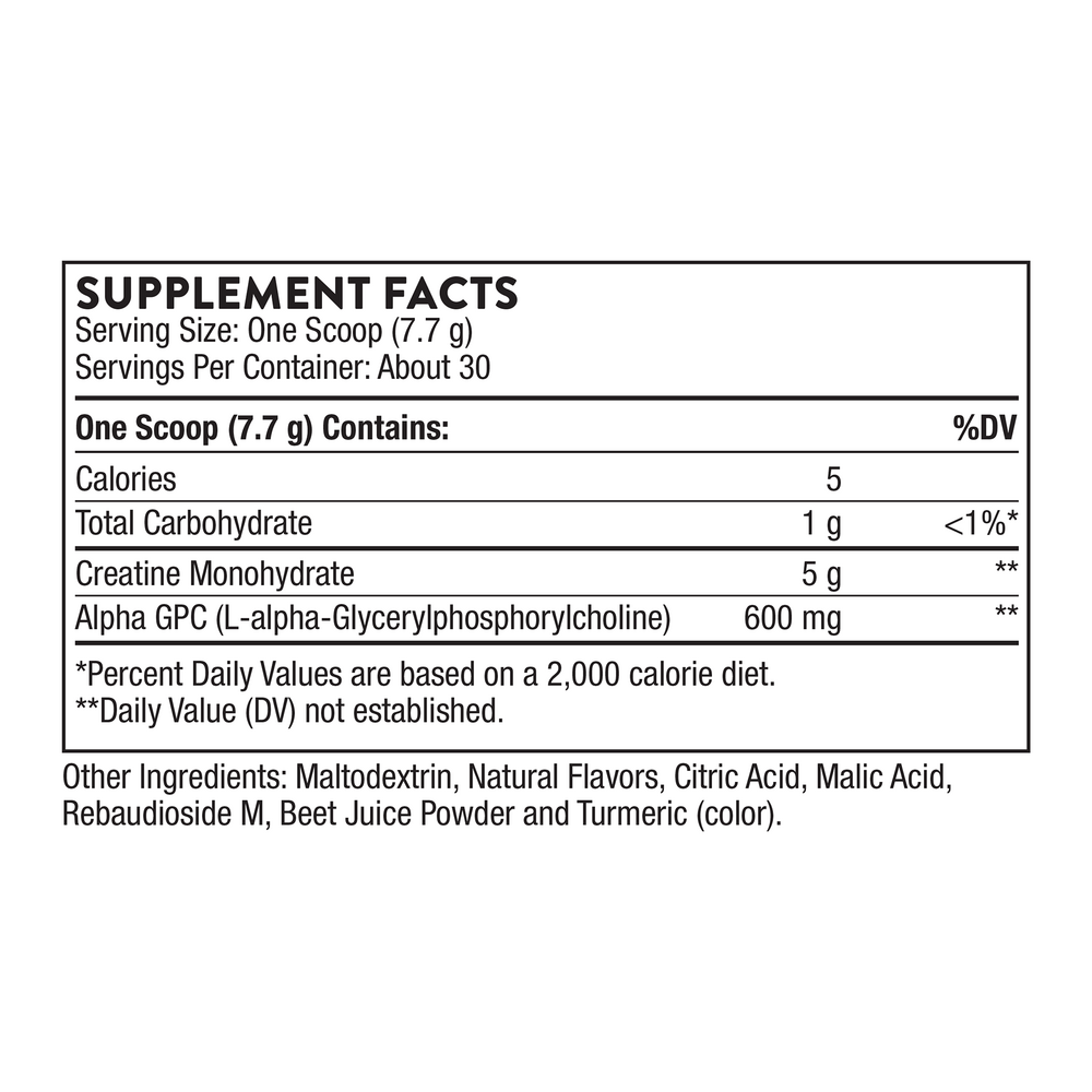 Creatine + Alpha GPC (Watermelon Lemonade Flavored), 231 g Powder , Brand_Thorne Research Form_Powder Size_231 g
