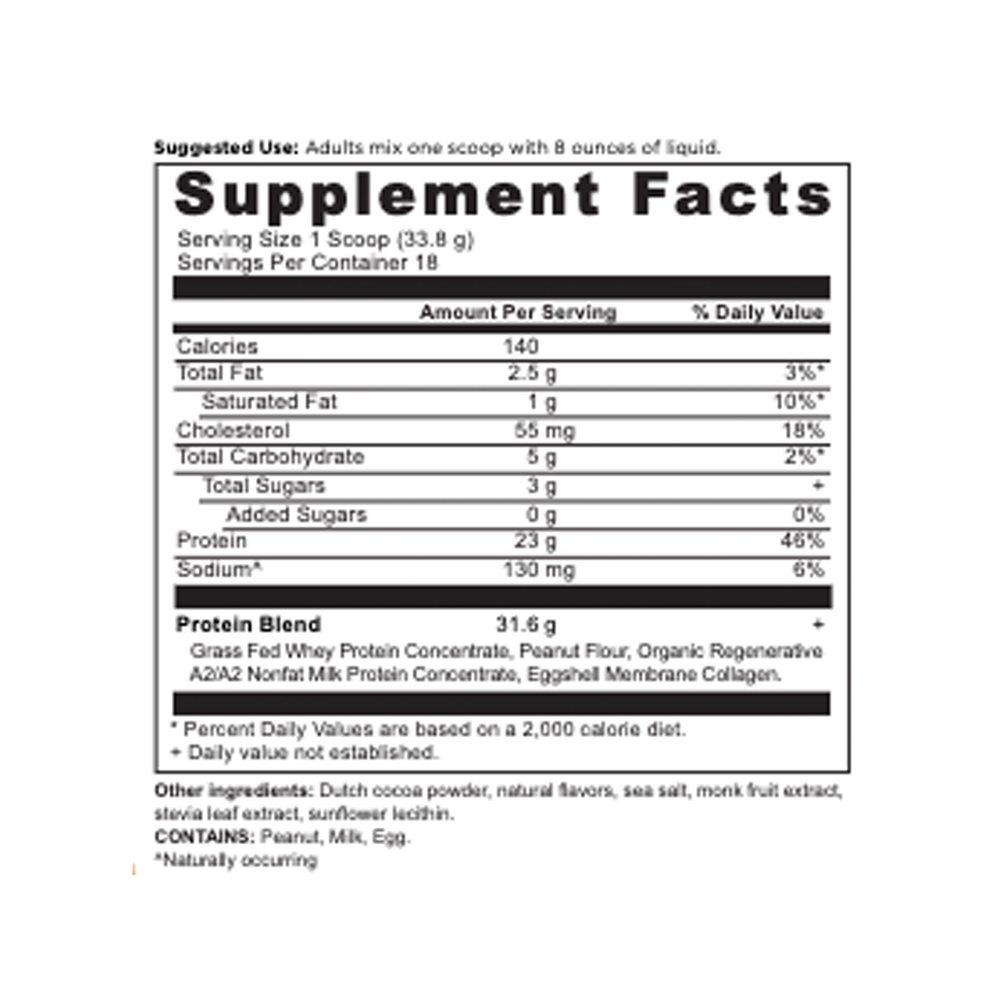 Ancient Nutrition Whey Protein Powder - Chocolate Peanut Butter - supplement facts