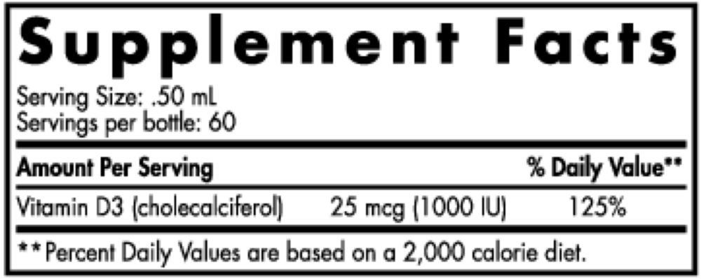 Nordic Naturals Plant-Based Vitamin D3 Liquid - supplement facts label