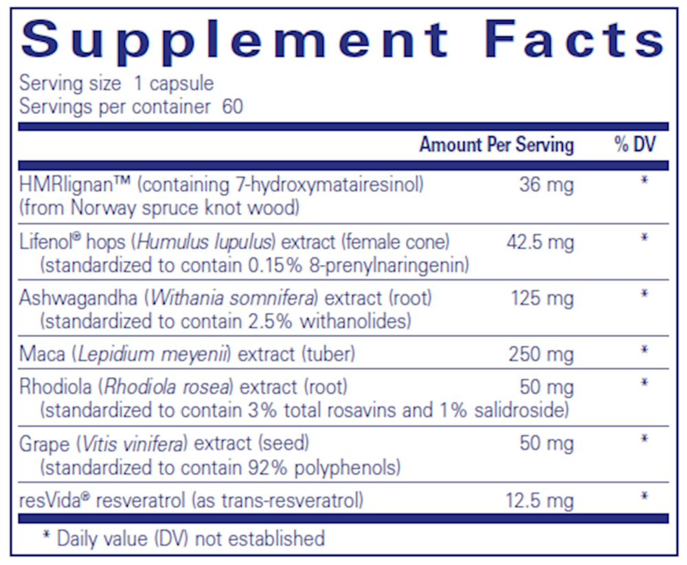 MenoVive, 60 Capsules , Brand_Pure Encapsulations caps Emersons