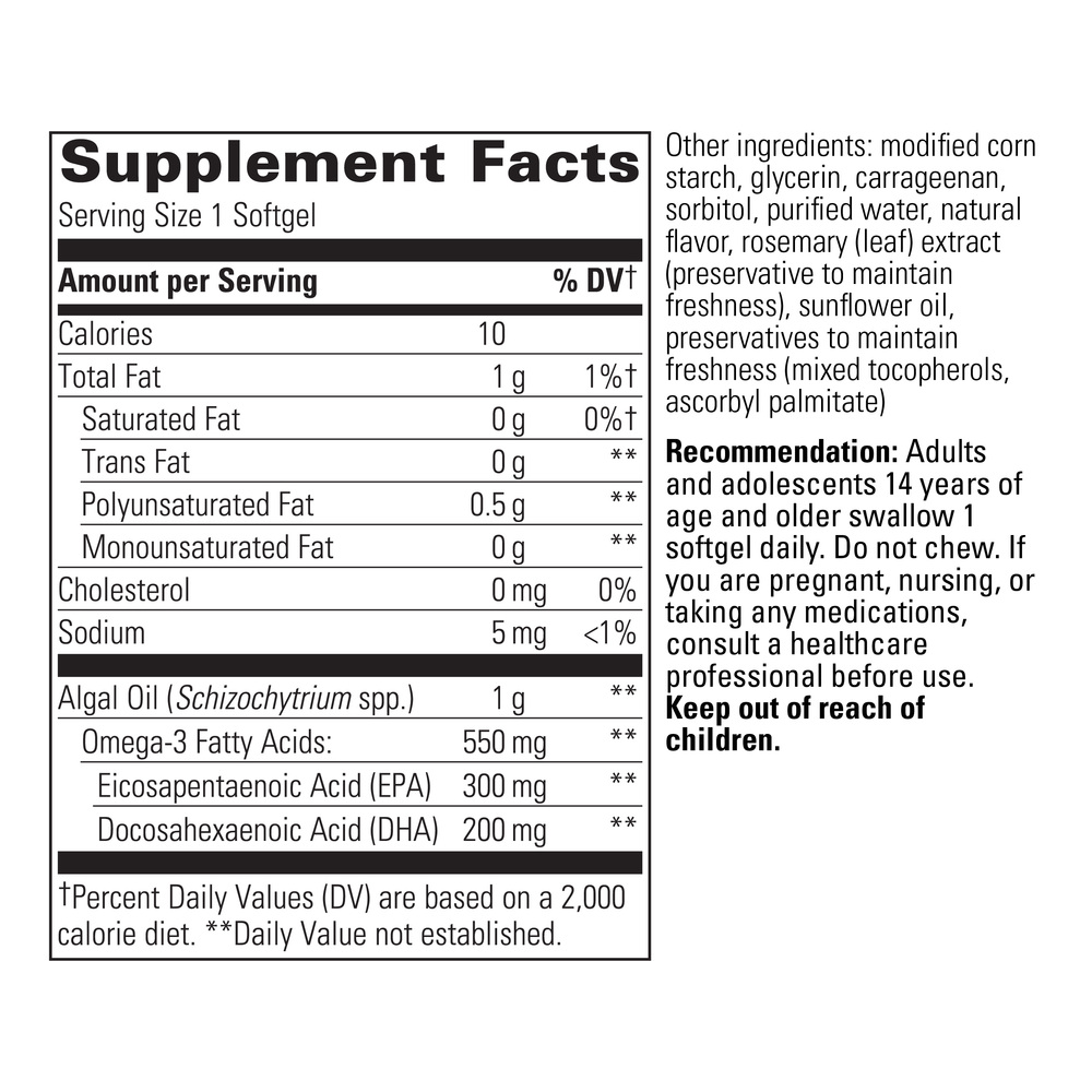 Pure Omega Algae, 30 Softgels