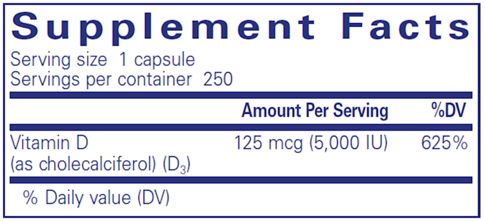 Vitamin D3 125 mcg (5,000 IU) , Pure