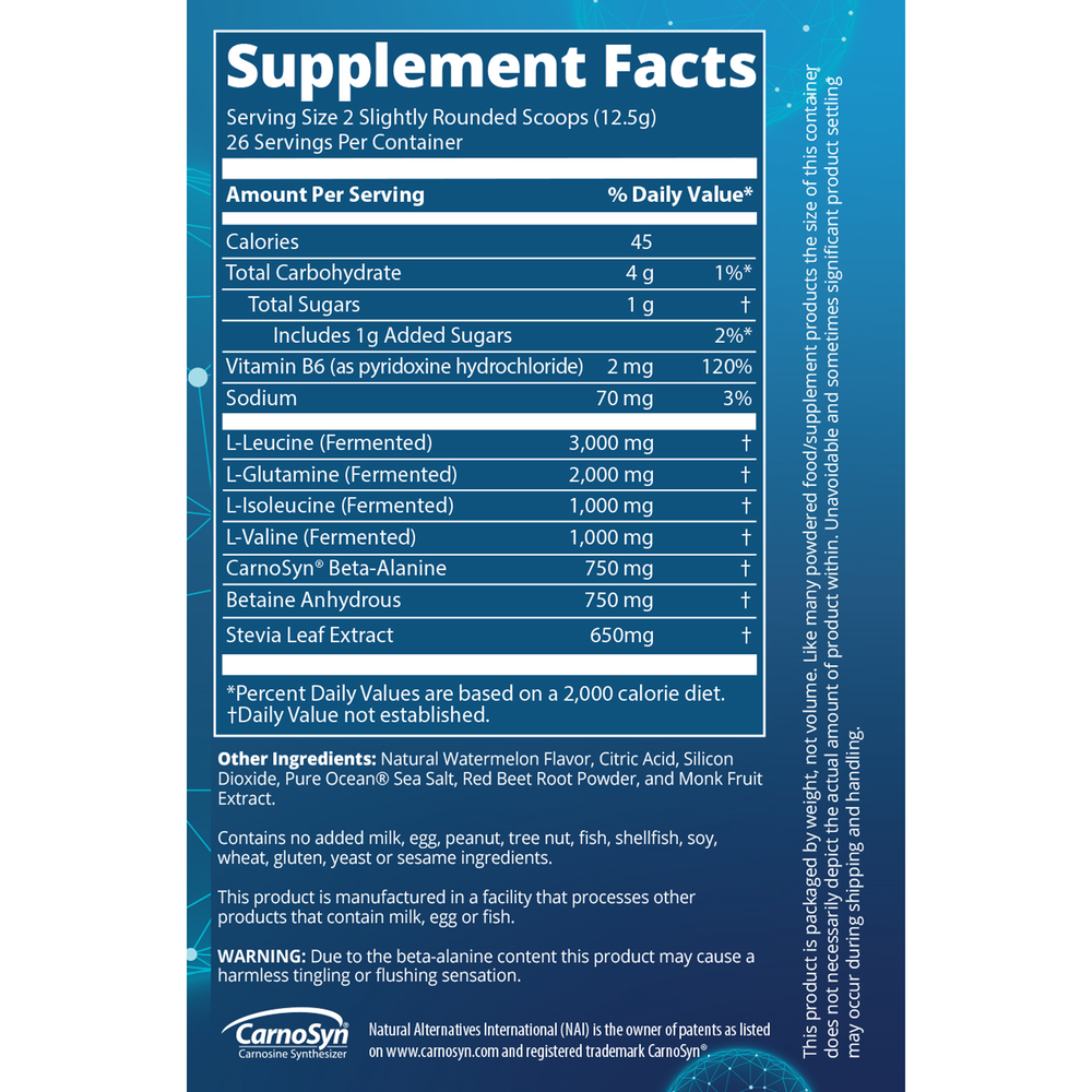 BCAA+G Reload - Natural Watermelon, 330 Grams