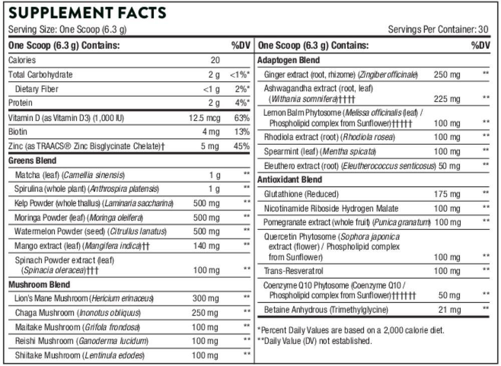 Daily Greens Plus, 204 g Powder , Brand_Thorne Research Form_Powder Size_204 g