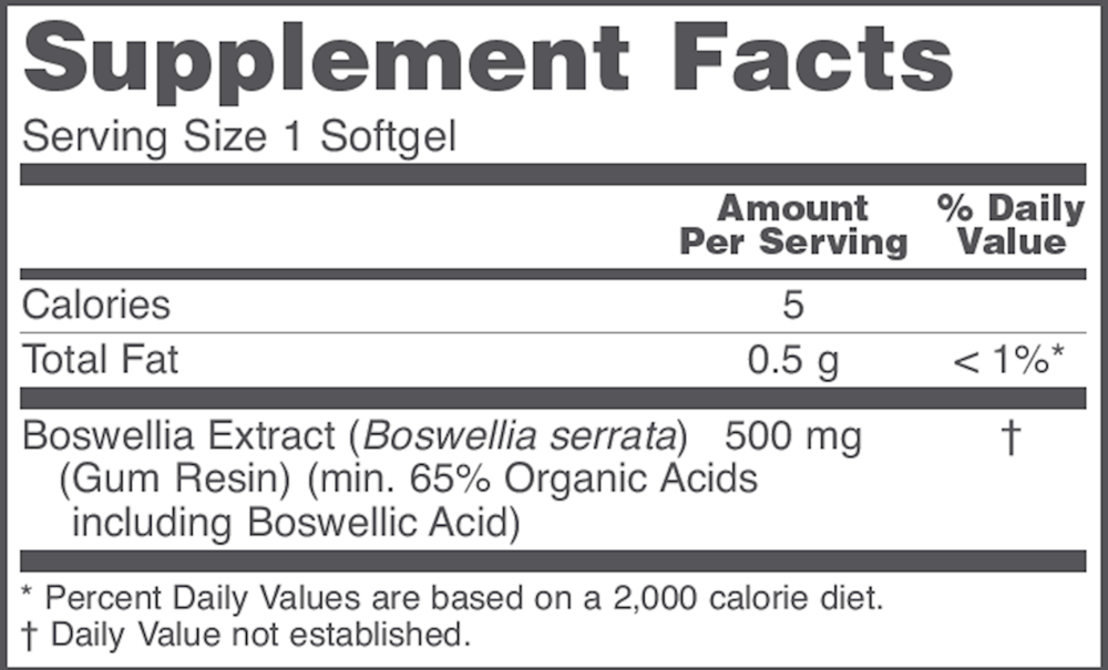 Boswellia Extract 500mg, 90 Softgels , Brand_Protocol for Life Balance Form_Softgels Requires Consultation Size_90 Softgels softgels