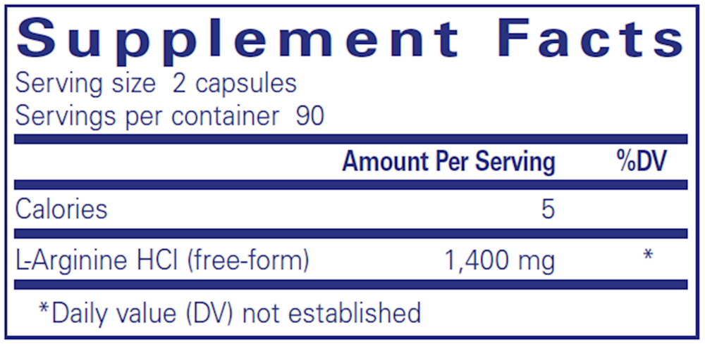 l-Arginine, 180 Capsules , Brand_Pure Encapsulations caps Emersons Form_Capsules Requires Consultation Size_180 Capsules