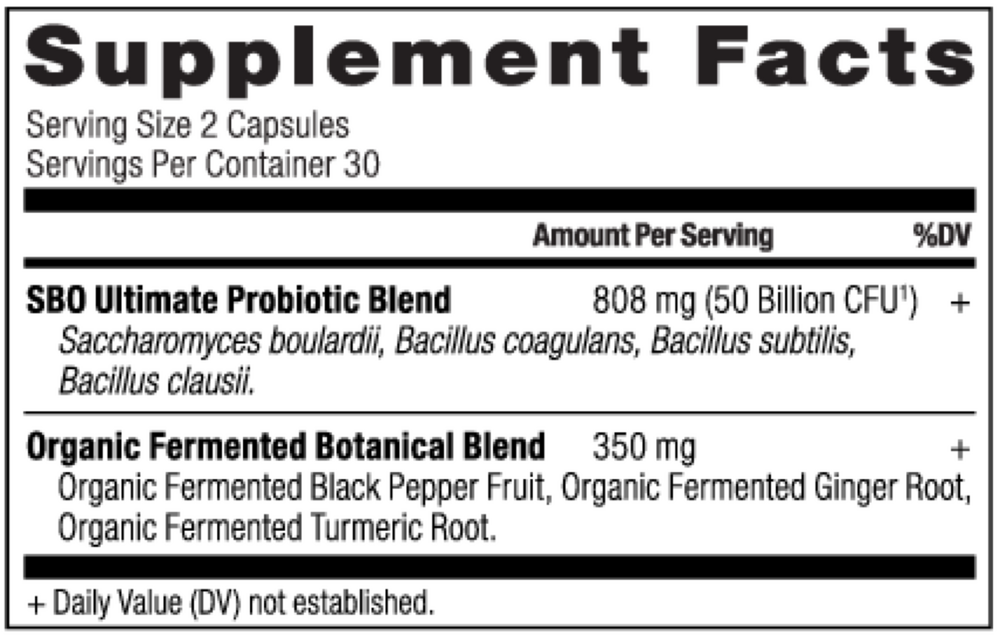 Ancient Nutrition SBO Probiotic Ultimate - supplement facts