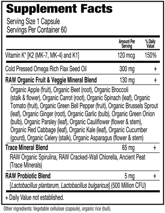 Vitamin Code RAW K-Complex, 60 vcaps