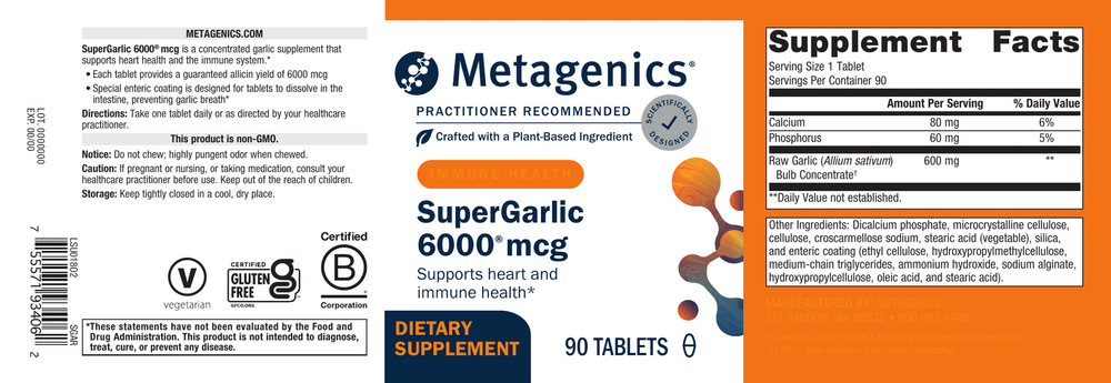 SuperGarlic 6000®, 90 Tablets , Emersons Emersons-Alt Form_Tablets tabs