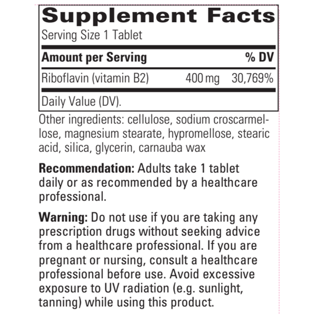 Riboflavin, 30 Tablets