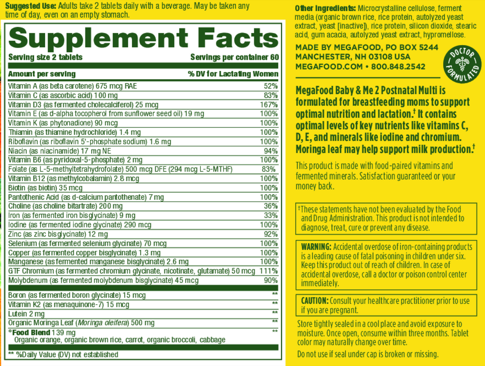 Baby & Me 2™ Postnatal Multi, 120 Tablets