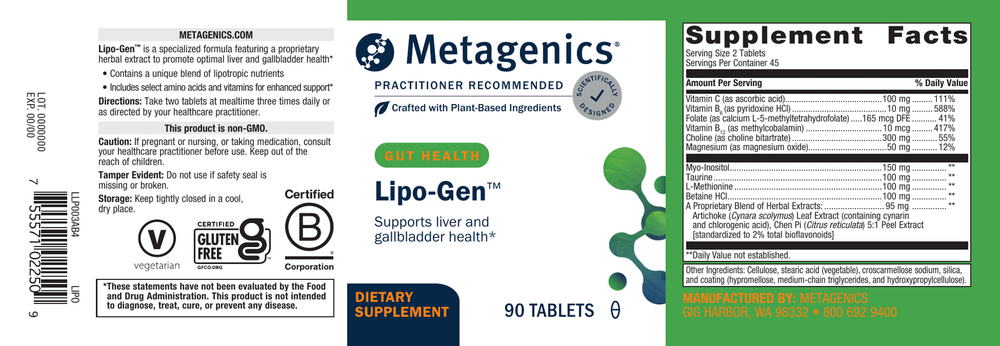 Lipo-Gen™, 90 Tablets , Emersons Emersons-Alt Form_Tablets tabs