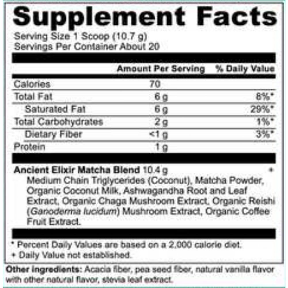 Ancient Nutrition Superfood Matcha - supplement facts