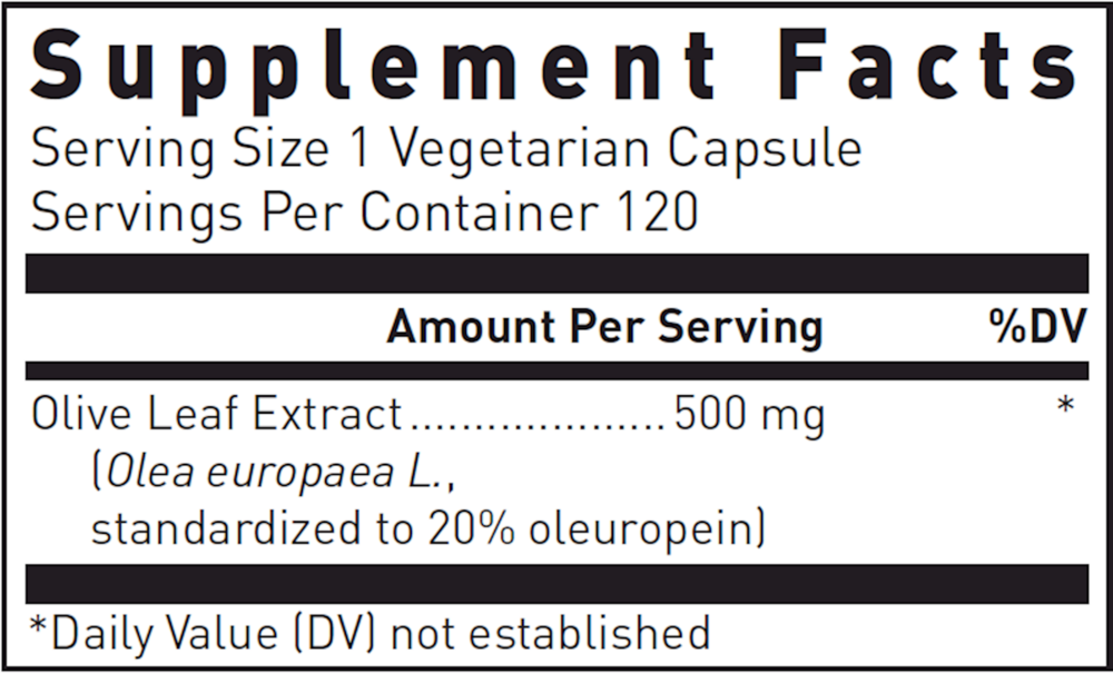Olive Leaf Extract 500mg, 120 Capsules