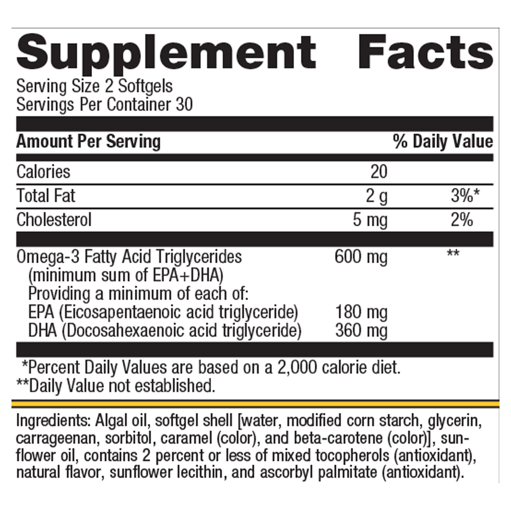 OmegaGenics® EPA-DHA 300 Algae, 60 Softgels , Emersons Emersons-Alt Form_Softgels softgels