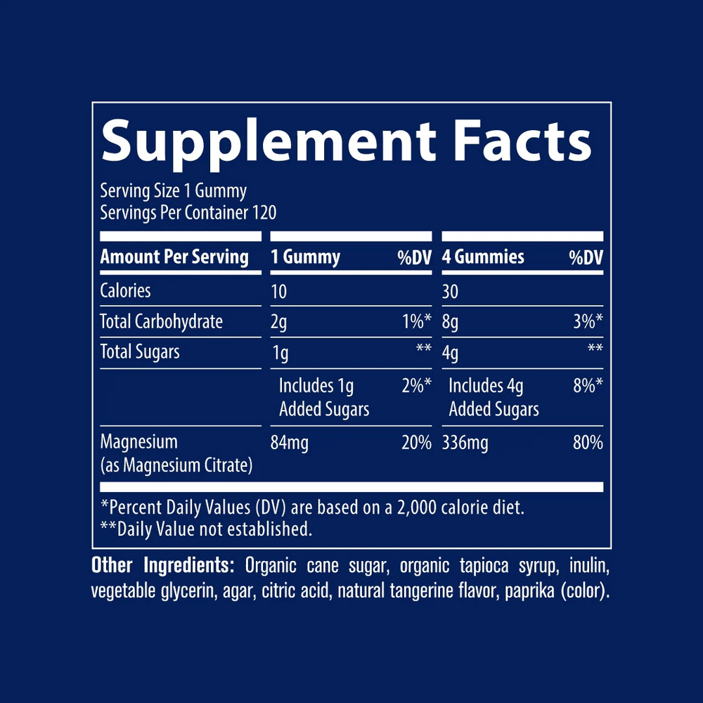 Magnesium Gummies - Tangerine, 120 Gummies