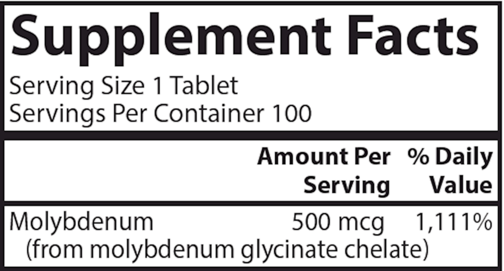 Moly-B Chelated Molybdenum, 100 Vegetarian Tablets