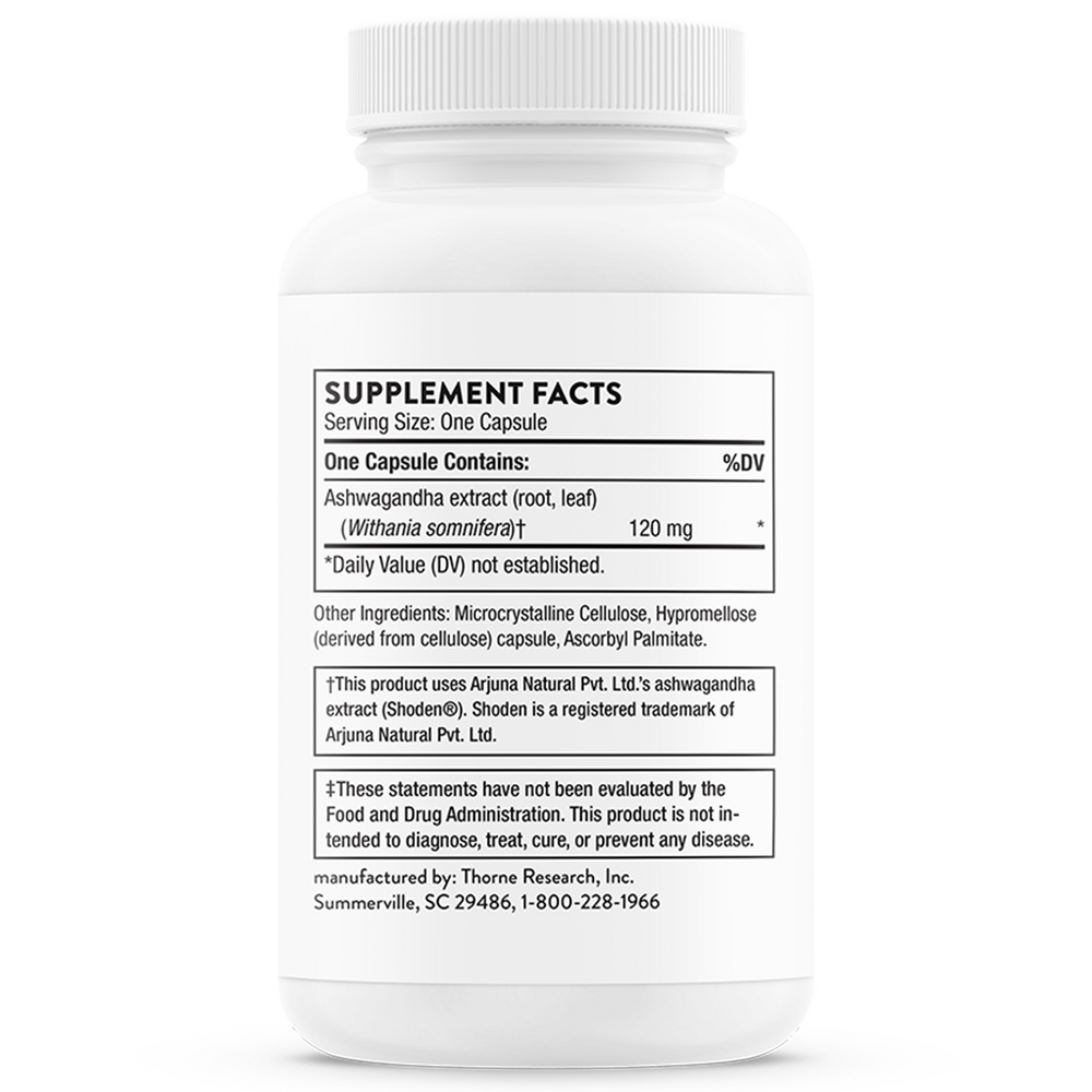 Ashwagandha, 30 Capsules , Brand_Thorne Research Form_Capsules Size_30 Capsules