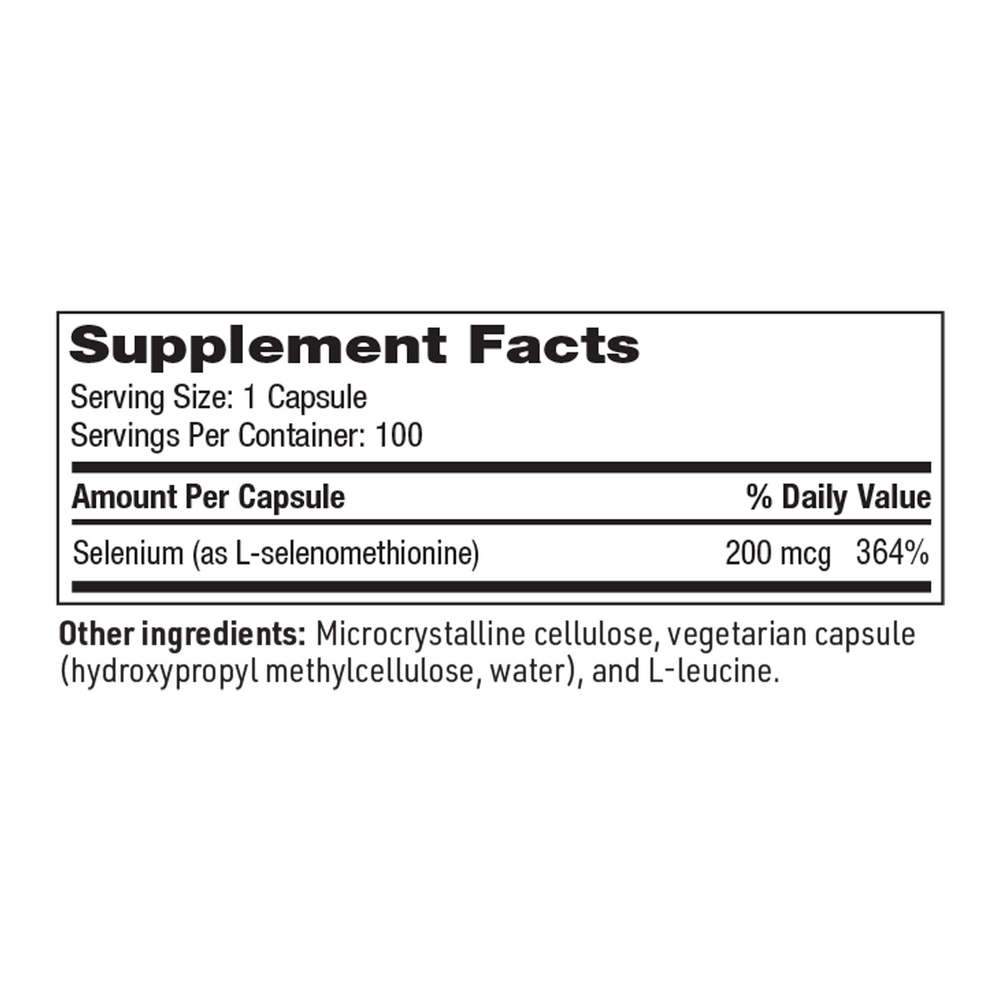 Seleno Met (Selenium) 200mcg, 100 Capsules