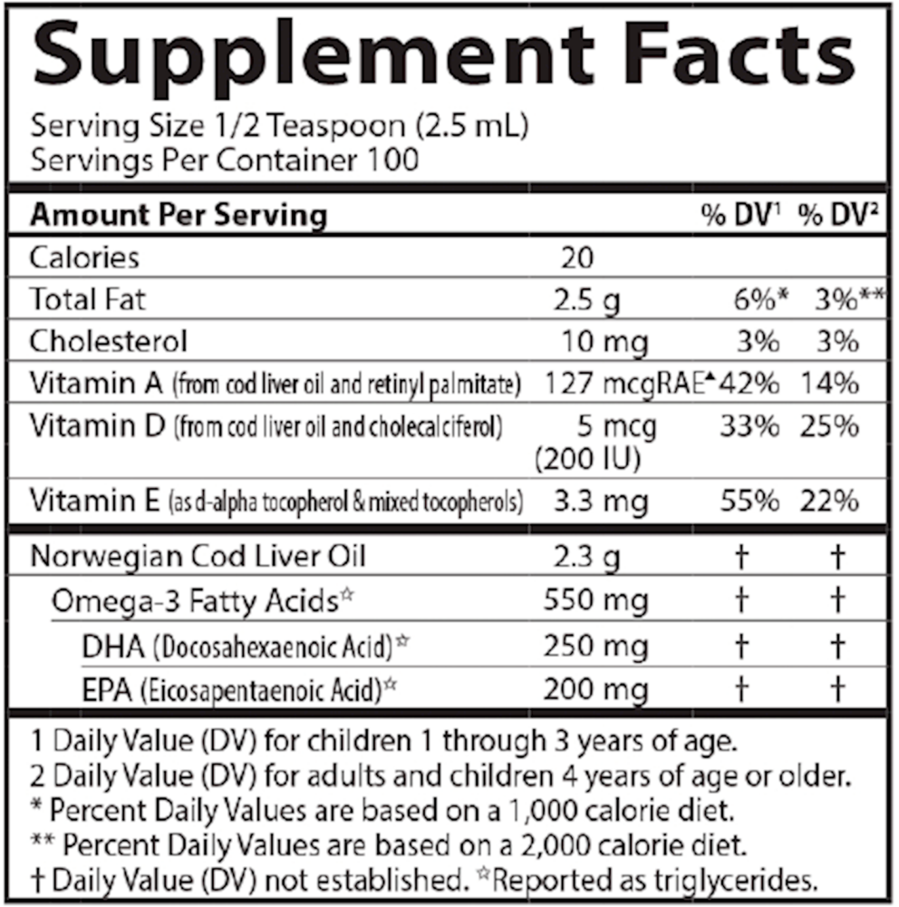 Kids Cod Liver Oil Lemon, 250 mL Liquid