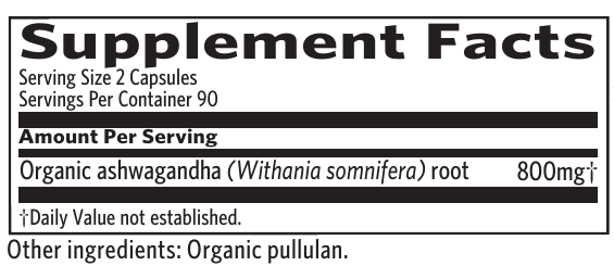 Ashwagandha, 180 capsules , Ayurveda Brand_Organic India Form_Capsules