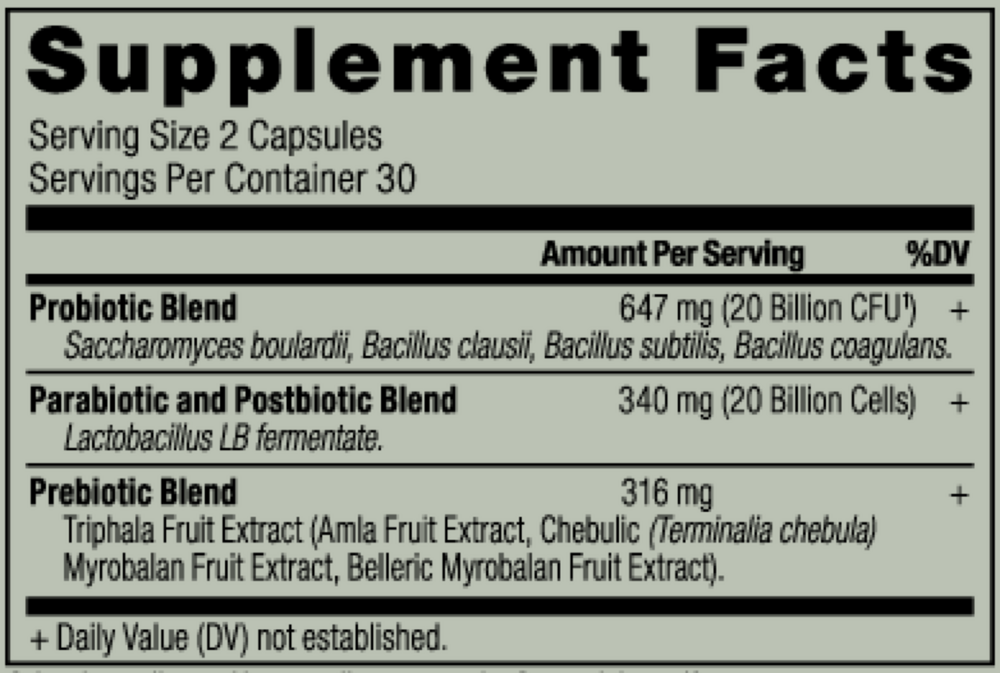 Ancient Nutrition SBO Probiotic - Trinity - supplement facts