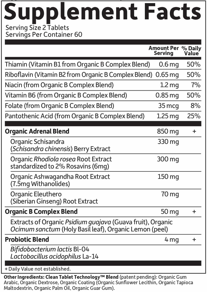 mykind Organics Adrenal Daily Balance, 120 Tablets