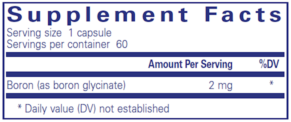 Boron (Glycinate), 60 Capsules , Brand_Pure Encapsulations caps Emersons Form_Capsules Requires Consultation Size_60 Capsules