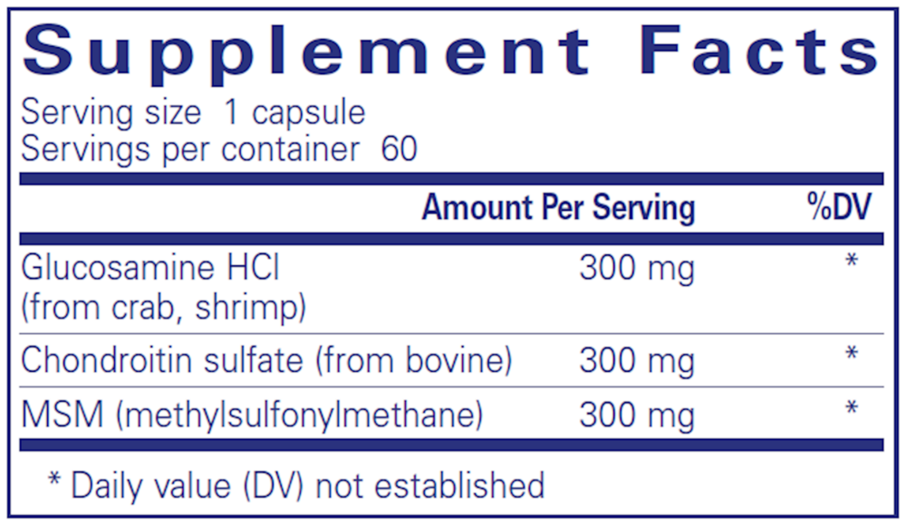Glucosamine Chondroitin with MSM, 60 Capsules , Brand_Pure Encapsulations caps Emersons Form_Capsules Requires Consultation Size_60 Capsules