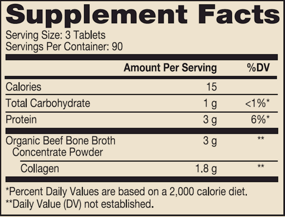 Collagen Organic Beef Broth, 270 Tablets